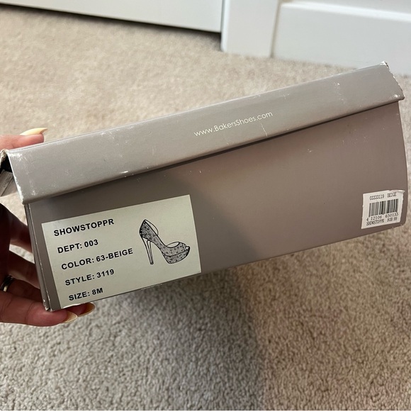 Rhinestone Elegant Peep-Toe Platform Heels - Picture 3 of 15